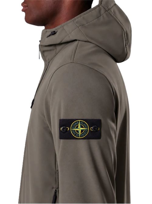 Giacca in soft shell con cappuccio Stone Island | L2S15 Q100004 S0B22V0078 COAL GREY